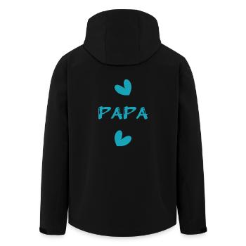ALLES GUTE ZUM GEBURTSTAG, PAPA. PAPA. VATERTAG. ALLES GUTE ZUM GEBURTSTAG! - Recycelte Männer Softshell-Jacke von Stanley/Stella - Schwarz - Hinten - AI Model Male 185 light (185cm)