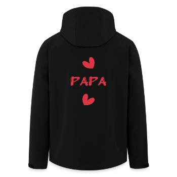 PAPA. VATERTAG. ALLES GUTE ZUM GEBURTSTAG, PAPA. ALLES GUTE ZUM GEBURTSTAG! - Recycelte Männer Softshell-Jacke von Stanley/Stella - Schwarz - Hinten - AI Model Male 185 light (185cm)