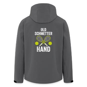 Old Schmetterhand Tennis - Recycelte Männer Softshell-Jacke von Stanley/Stella - Schwarz - Hinten - AI Model Male 185 light (185cm)