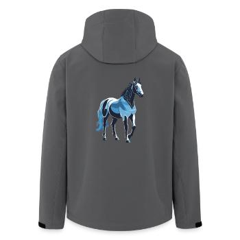 Cheval Bleu - Design Animalier - Veste softshell homme en polyester recyclé Stanley/Stella - noir - Dos - AI Model Male 185 light (185cm)