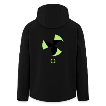 change to green Atomkraft nein windenergie ja - Recycelte Männer Softshell-Jacke von Stanley/Stella - Schwarz - Hinten - AI Model Male 185 light (185cm)