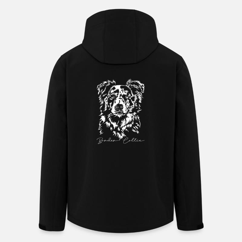 BORDER COLLIE merle Portrait Wilsigns Hütehunde - Recycelte Männer Softshell-Jacke von Stanley/Stella - Schwarz