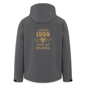 20. Geburtstag Vintage 1999 Premium Original - Recycelte Männer Softshell-Jacke von Stanley/Stella - Schwarz - Hinten - AI Model Male 185 light (185cm)