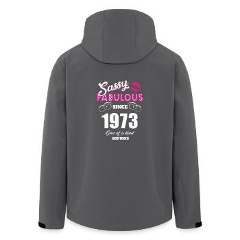 Sassy Fabulous seit 1973 - Recycelte Männer Softshell-Jacke von Stanley/Stella - Schwarz - Hinten - AI Model Male 185 light (185cm)