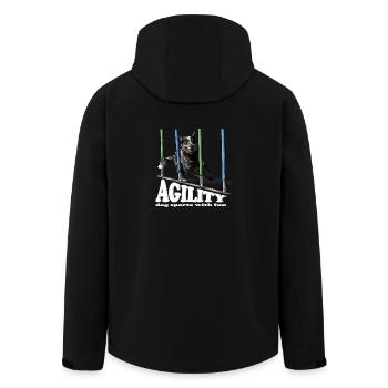 AGILITY Australian Cattle Dog Hundesport Wilsigns - Recycelte Männer Softshell-Jacke von Stanley/Stella - Schwarz - Hinten - AI Model Male 185 light (185cm)