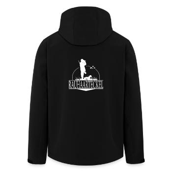 RAUHAARTECKEL Jagdhunde Jäger Jagd Wilsigns - Recycelte Männer Softshell-Jacke von Stanley/Stella - Schwarz - Hinten - AI Model Male 185 light (185cm)
