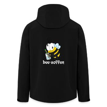 bee soffen - Recycelte Männer Softshell-Jacke von Stanley/Stella - Schwarz - Hinten - AI Model Male 185 light (185cm)