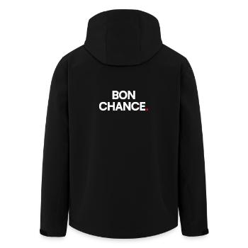 VIEL GLÜCK | Minimalistischer humoristischer Ausdruck - Recycelte Männer Softshell-Jacke von Stanley/Stella - Schwarz - Hinten - AI Model Male 185 light (185cm)