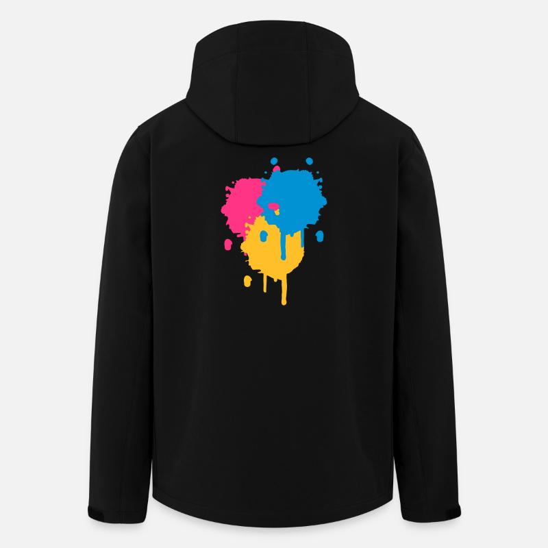 Drei bunte Farbflecken im Graffiti Stil - Recycelte Männer Softshell-Jacke von Stanley/Stella - Schwarz