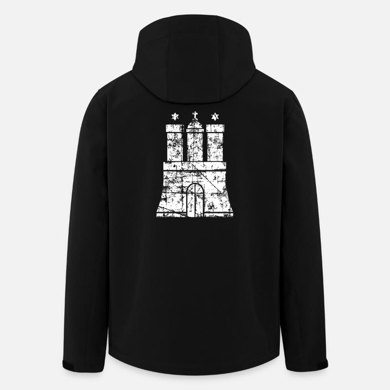 Hamburger Wappen (Vintage Weiß) Hamburg Design - Recycelte Männer Softshell-Jacke von Stanley/Stella - Schwarz