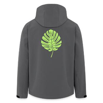 Grünes Monstera Blatt - Recycelte Männer Softshell-Jacke von Stanley/Stella - Schwarz - Hinten - AI Model Male 185 light (185cm)