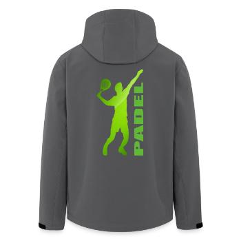 Padel - Men’s Recycled Softshell Jacket by Stanley/Stella - black - Back - AI Model Male 185 light (185cm)