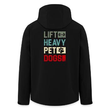 Heben Sie schwere Haustiere Hunde - Recycelte Männer Softshell-Jacke von Stanley/Stella - Schwarz - Hinten - AI Model Male 185 light (185cm)