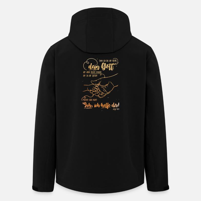 Jesaja Bibelvers Ich helfe dir - Recycelte Männer Softshell-Jacke von Stanley/Stella - Schwarz