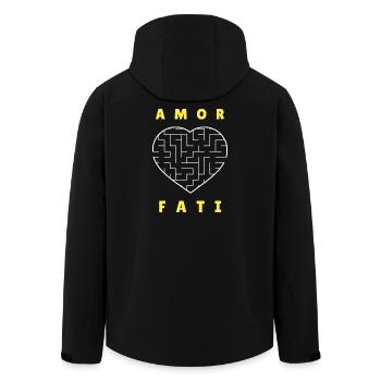 Amor Fati Stoic Acceptance Philosophy Shirt - Men’s Recycled Softshell Jacket by Stanley/Stella - black - Back - AI Model Male 185 light (185cm)