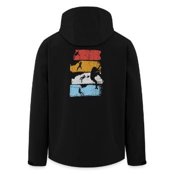 Silhouette des rayures de surf - Veste softshell homme en polyester recyclé Stanley/Stella - noir - Dos - AI Model Male 185 light (185cm)