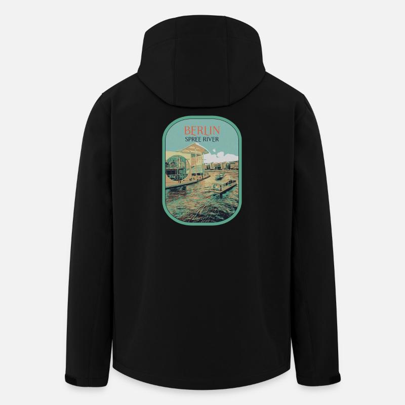 Modern Architecture Berlin Illustration - Men’s Recycled Softshell Jacket by Stanley/Stella - black