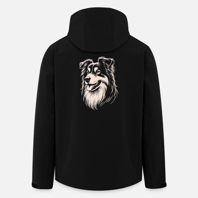 berger australien traits - Veste softshell homme en polyester recyclé Stanley/Stella - noir