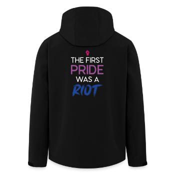LGBT Pride Month - The First Pride Was a Riot - Men’s Recycled Softshell Jacket by Stanley/Stella - black - Back - AI Model Male 185 light (185cm)