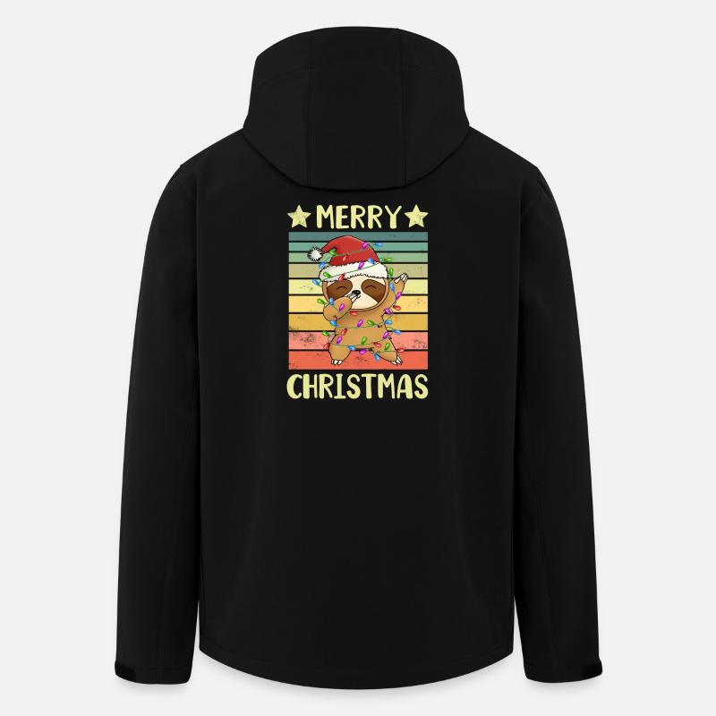 Frohe Weihnachten Faultier - Recycelte Männer Softshell-Jacke von Stanley/Stella - Schwarz