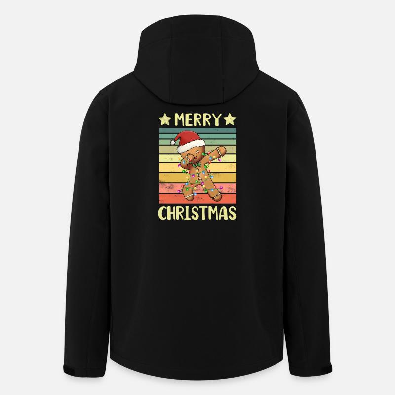 Merry Christmas Gingerbread Man - Men’s Recycled Softshell Jacket by Stanley/Stella - black