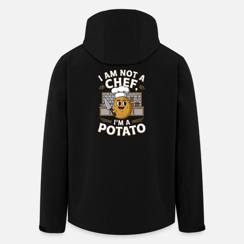 Verspielte Kartoffel Chef Illustration - Recycelte Männer Softshell-Jacke von Stanley/Stella - Schwarz