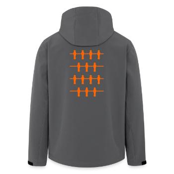Tischfußballer orange - Recycelte Männer Softshell-Jacke von Stanley/Stella - Schwarz - Hinten - AI Model Male 185 light (185cm)