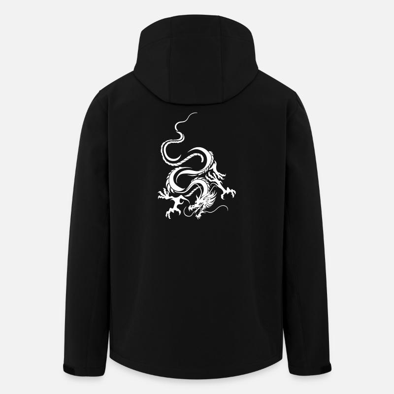 Dragon Blanc Art graphique complexe - Veste softshell homme en polyester recyclé Stanley/Stella - noir