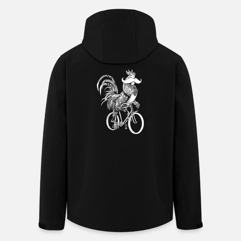 Rooster & Bicycles - white version - Men’s Recycled Softshell Jacket by Stanley/Stella - black