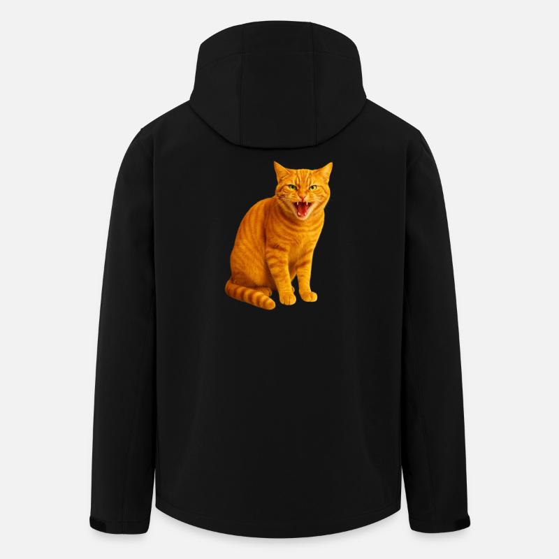 Fauchende orange getigerte Katze - Recycelte Männer Softshell-Jacke von Stanley/Stella - Schwarz
