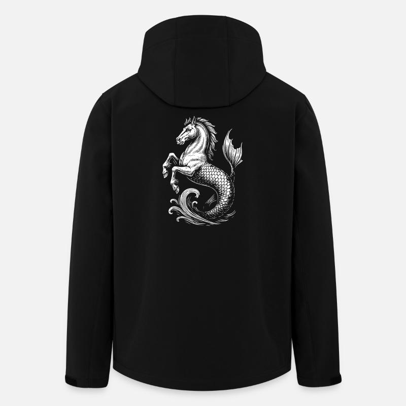 Mythischer Hippocampus, Seehengst Illustration - Recycelte Männer Softshell-Jacke von Stanley/Stella - Schwarz