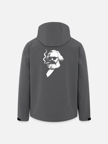 Bold  Karl Marx with Cigarette Illustration - Men’s Recycled Softshell Jacket by Stanley/Stella - black