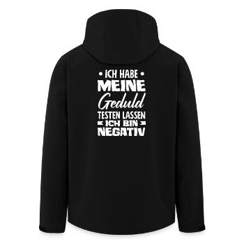 La patience à l’épreuve – je suis négatif - Veste softshell homme en polyester recyclé Stanley/Stella - noir - Dos - AI Model Male 185 light (185cm)