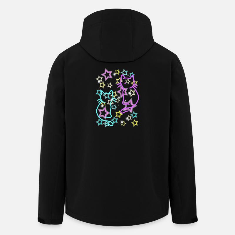 80er Retro Katzen Kinder Mädchen Jungen - Recycelte Männer Softshell-Jacke von Stanley/Stella - Schwarz