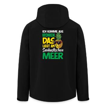 Je viens des ironies – Mer sarcastique - Veste softshell homme en polyester recyclé Stanley/Stella - noir - Dos - AI Model Male 185 light (185cm)