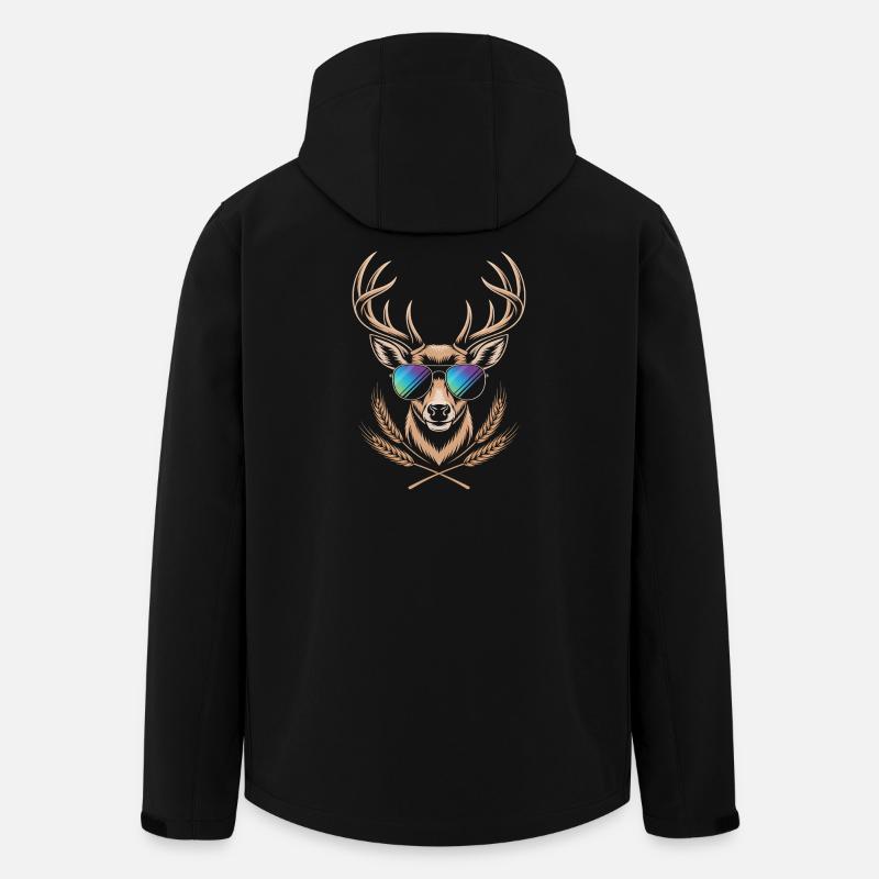 Deer with antlers - Men’s Recycled Softshell Jacket by Stanley/Stella - black