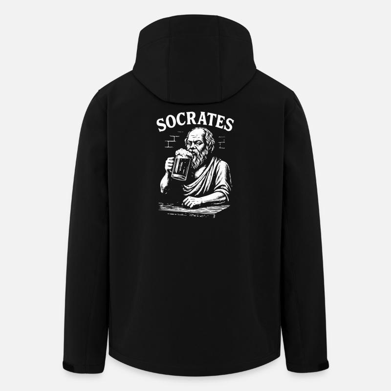 Portrait de la bière Socrate - Veste softshell homme en polyester recyclé Stanley/Stella - noir