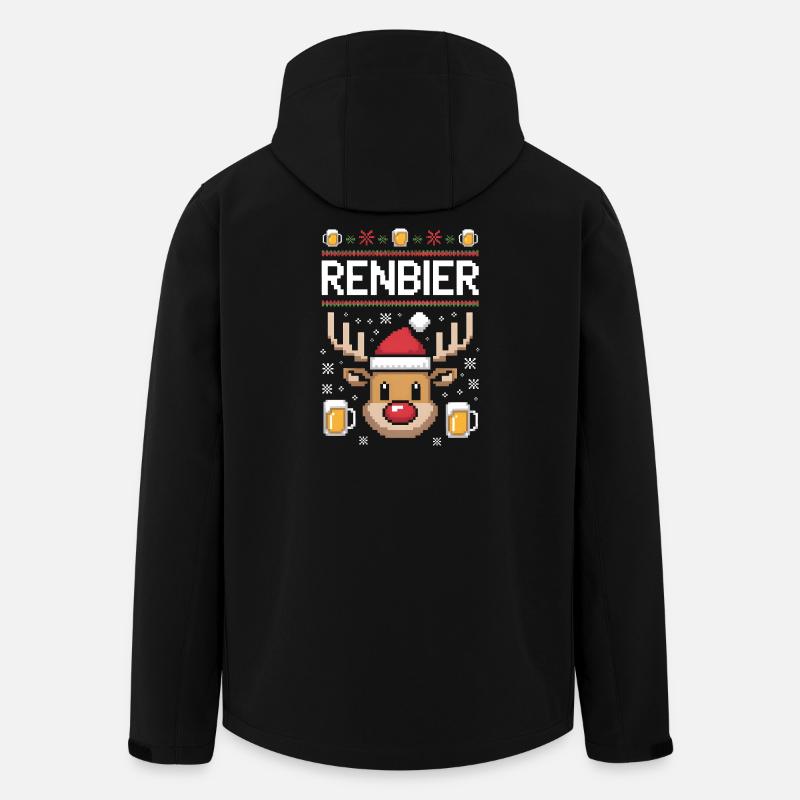 Beer Mug Reindeer Christmas - Men’s Recycled Softshell Jacket by Stanley/Stella - black