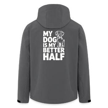 My Dog is My Better Half - Men’s Recycled Softshell Jacket by Stanley/Stella - anthracite - Back - AI Model Male 185 light (185cm)
