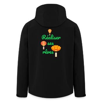 Réaliser ses rêves - Veste softshell homme en polyester recyclé Stanley/Stella - noir - Dos - AI Model Male 185 light (185cm)
