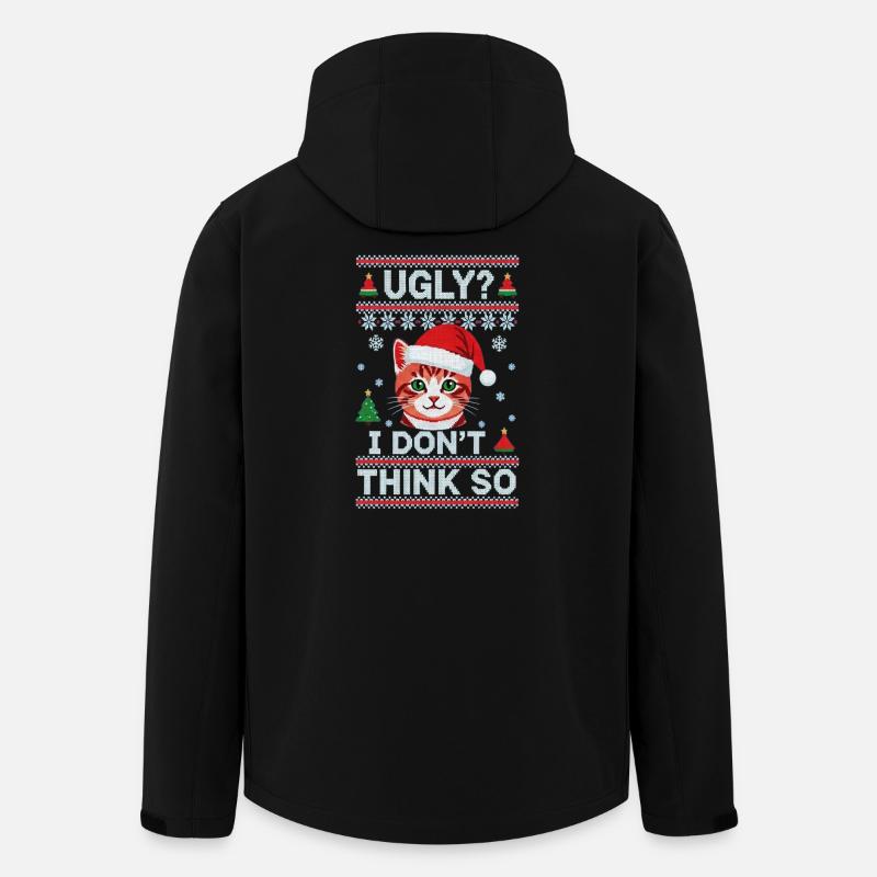 Weihnachtskatze – Ugly Christmas Sweater - Recycelte Männer Softshell-Jacke von Stanley/Stella - Schwarz
