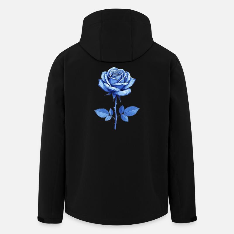 Geometrische Blaue Rose - Recycelte Männer Softshell-Jacke von Stanley/Stella - Schwarz