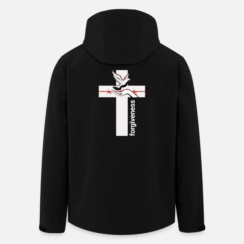 Vergebung Taubenkreuz Umarmung - Recycelte Männer Softshell-Jacke von Stanley/Stella - Schwarz