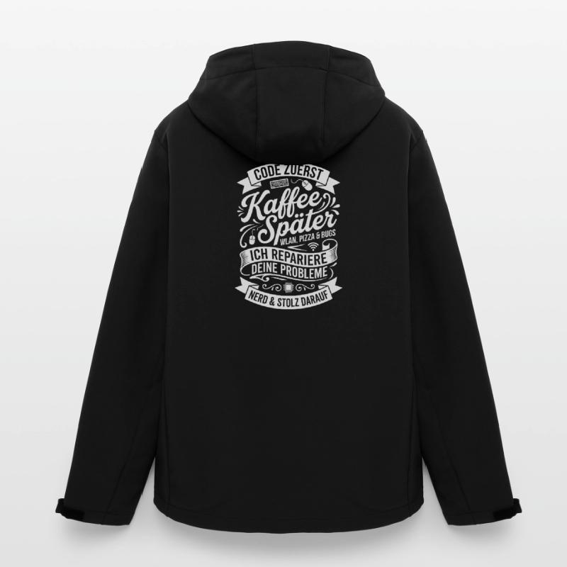 Code First Coffee Later Men’s Recycled Softshell Jacket by Stanley/Stella