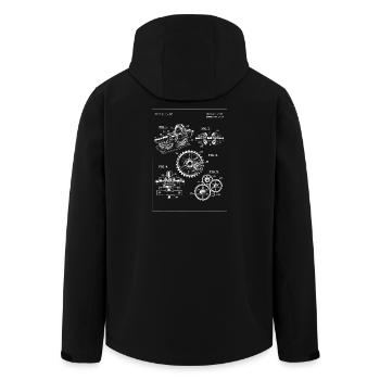 Vintage Gearwork Bauplan - Recycelte Männer Softshell-Jacke von Stanley/Stella - Schwarz - Hinten - AI Model Male 185 light (185cm)