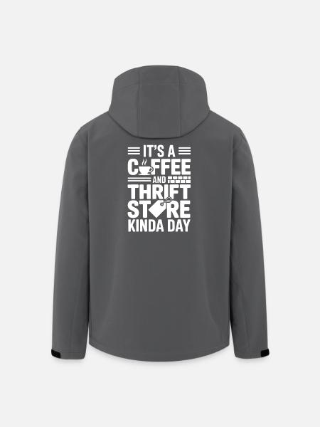 Coffee Thrift Store Day - Men’s Recycled Softshell Jacket by Stanley/Stella - black