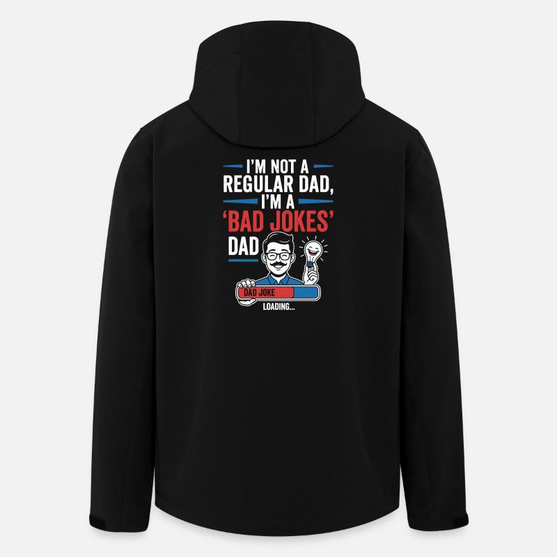 Inte en normal pappa, dåliga skämt pappa - Softshelljacka herr i återvunnen polyester Discoverer Stanley/Stella - svart