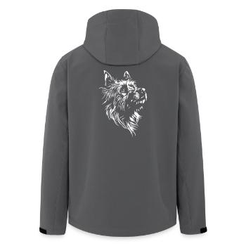 Silhouette de chien Australian Terrier Saules - Veste softshell homme en polyester recyclé Stanley/Stella - noir - Dos - AI Model Male 185 light (185cm)