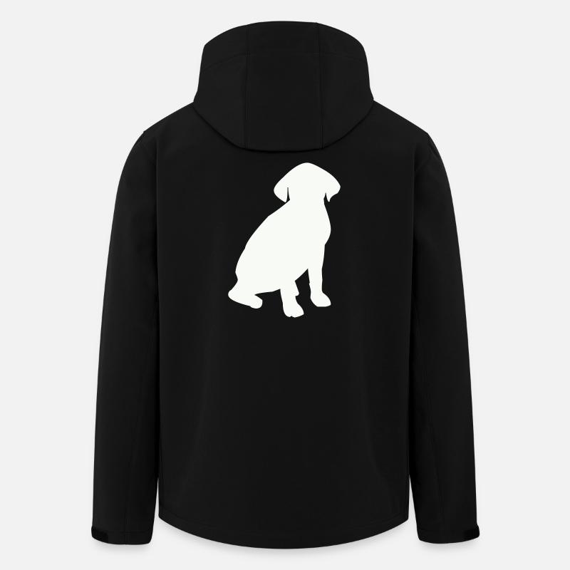 Sitzender Hund Silhouette - Recycelte Männer Softshell-Jacke von Stanley/Stella - Schwarz