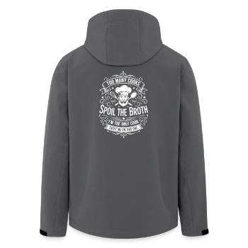 Spoil Die Brühe – Ich bin Der Einzige Koch - Recycelte Männer Softshell-Jacke von Stanley/Stella - Schwarz - Hinten - AI Model Male 185 light (185cm)